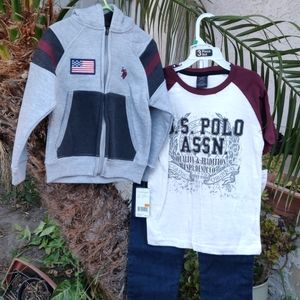 U.S. Polo ASSN. Boys 3pc sweater, shirt …